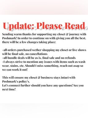 Red Text Closet Update Notice